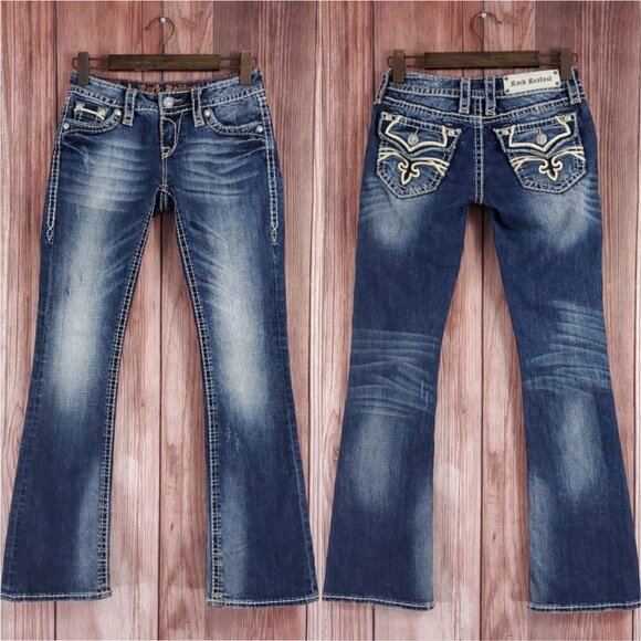 Rock Revival Denim - Rock Revival Womens Size 25X31.5 Kelly Boot Cut Blue Denim Jeans